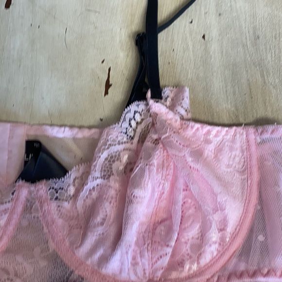 Plus Size Sexy Lingerie Lace Babydoll Nightgown with Underwire 2XL Bow Swiss Dot - Picture 9 of 12